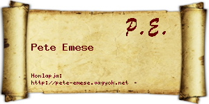 Pete Emese névjegykártya