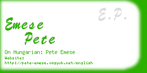 emese pete business card